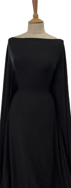 Mega - Interlock Black -Croft Mill mega interlock black cotton knitted jersey fabric mannequin
