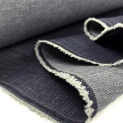 8oz Denim - Deux - Blue Marl -Croft Mill mid weight denim fabric deux 8oz blue marl fold