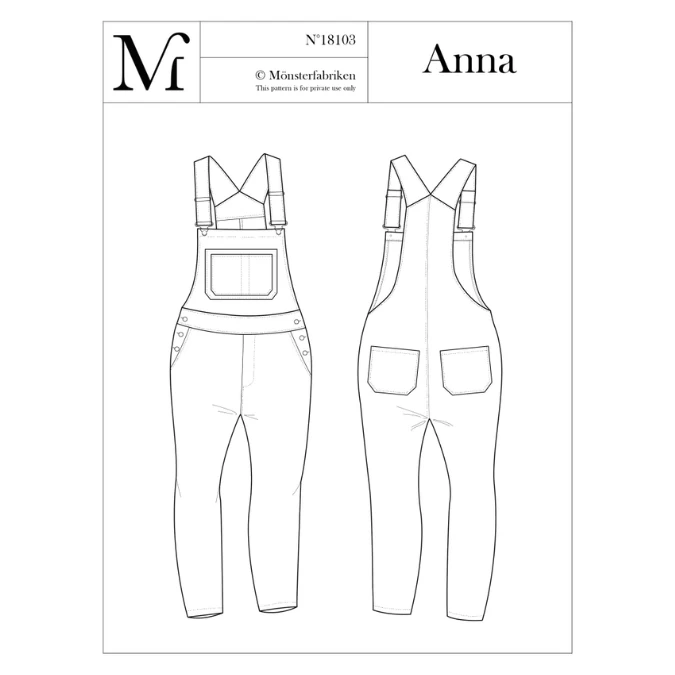 Monsterfabriken - Anna Dungarees Pattern (104-124cm Hip) 3 Monsterfabriken - Anna Dungarees Pattern (104-124cm Hip)