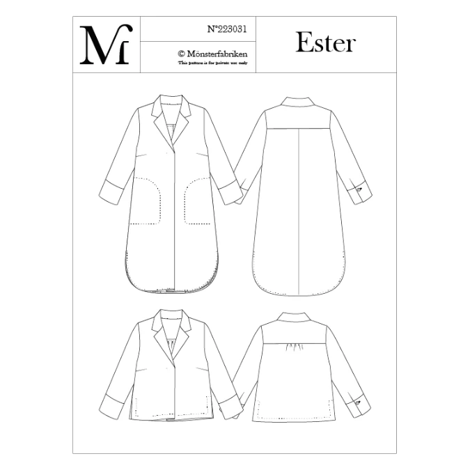 Monsterfabriken - Ester Dress & Shirt Pattern (96-116cm Chest) 3 Monsterfabriken - Ester Dress & Shirt Pattern (96-116cm Chest)