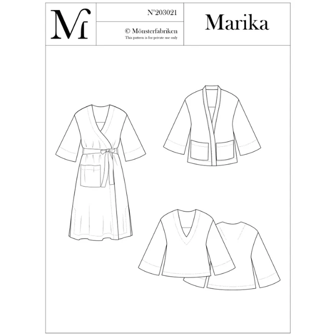 Monsterfabriken - Marika Dress, Top & Jacket Pattern (72-116cm Chest) 3 Monsterfabriken - Marika Dress, Top & Jacket Pattern (72-116cm Chest)