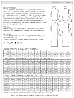 True Bias - Nikko Top & Dress Pattern (Sizes 0-18) 10 True Bias - Nikko Top & Dress Pattern (Sizes 0-18) -Croft Mill nikko top dress pattern by true bias backcover