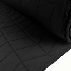 Obsidian -Croft Mill obsidian black polyester geometric quilted knit jersey fabric roll