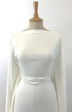 Opulence -Croft Mill opulence white fluid bridal satin dress fabric maneqiun drape close up fabric photo gallery