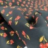 Organic Cotton - Petite Floral - Black 1 Organic Cotton - Petite Floral - Black -Croft Mill organic cotton petite floral black gots and oeko tex standard 100 cotton poplin fabric fold 1
