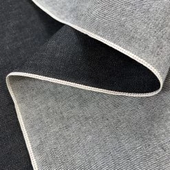 Organic Denim - Red Selvedge - Black -Croft Mill organic 13 5oz denim fabric red selvedg black fold