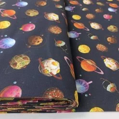 Space Junkie -Croft Mill out of space craft cotton psace navy craft fabric b
