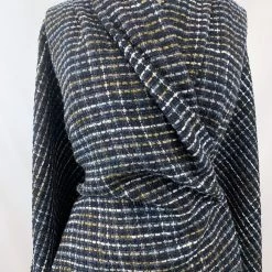 Palermo - New York -Croft Mill palermo new york navy tweed jacketing coating fabric close up