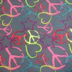 Peace Sign -Croft Mill peace sign funky rainproof anorak peace fabric pattern