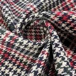 Piacenza Wool Cashmere - Red 10 Piacenza Wool Cashmere - Red -Croft Mill piacenza wool cashmere fabric red black overcheck twist