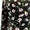 Pima Cotton Lawn - Bloom And Wild - Black -Croft Mill pima cotton lawn bloom and wild black delicate pink floral cream fine cotton lawn dress shirting fabric close fabric photo