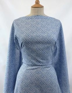 Pima Cotton Lawn - Sky Leaf -Croft Mill pima cotton lawn leaf sky fine cotton lawn leaf