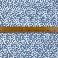 Pima Cotton Lawn - Sky Leaf -Croft Mill pima cotton lawn leaf sky fine cotton lawn leaf pattern scale fabric photo custom