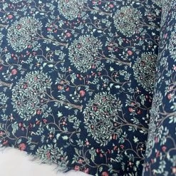 Pima Cotton Lawn - Mulberry Tree - Blue & Green -Croft Mill pima cotton lawn mulberry tree blue