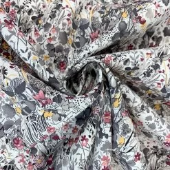 Pima Cotton Lawn - The Garden Of Shakespeare - Pink & Grey -Croft Mill pima cotton lawn the garden of shakespeare pink grey cu