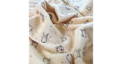 Printed Velour Fleece - Teddy Peach