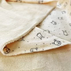 Printed Velour Fleece - Teddy Peach -Croft Mill poly elastane embossed velvet printed fleece teddy peach fold