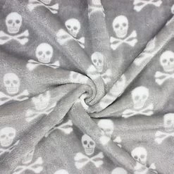 Double Sided Fleece - Skulls -Croft Mill polyester double sided cuddles fleece skull and crossbones twist