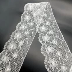 Polyester Flat Lace Trim - Bronte - White
