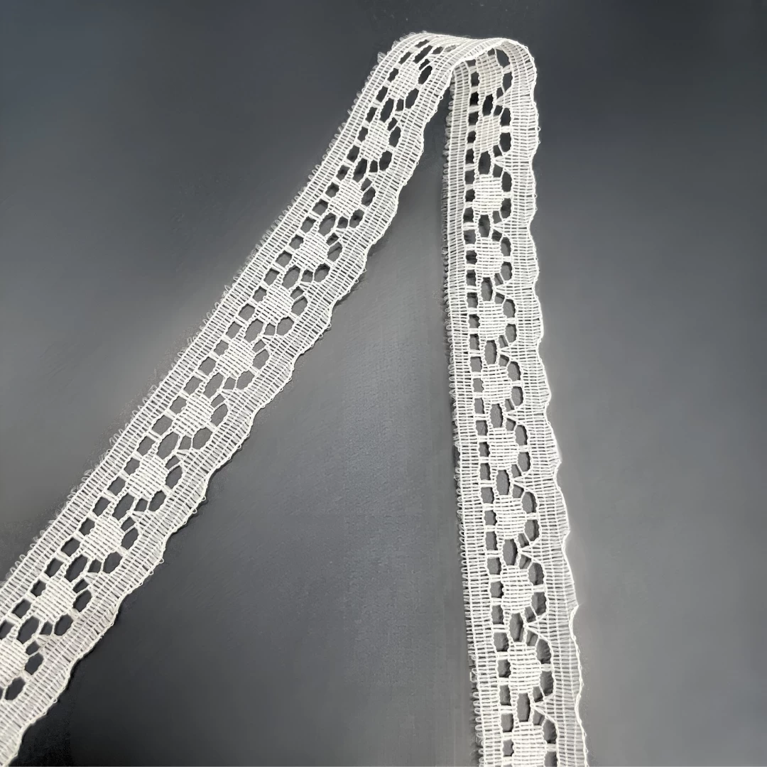 Polyester Flat Lace Trim - Ellie - Ivory 3 Polyester Flat Lace Trim - Ellie - Ivory