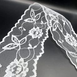 Polyester Flat Lace Trim - Grace - White