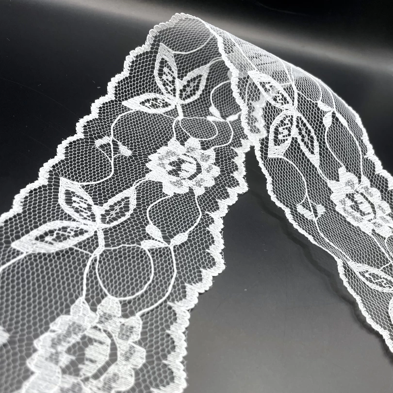 Polyester Flat Lace Trim - Grace - White 3 Polyester Flat Lace Trim - Grace - White
