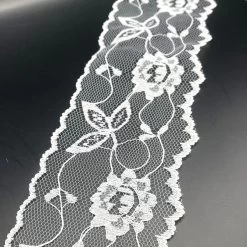 Polyester Flat Lace Trim - Grace - White 7 Polyester Flat Lace Trim - Grace - White -Croft Mill polyester flat lace trim grace white full