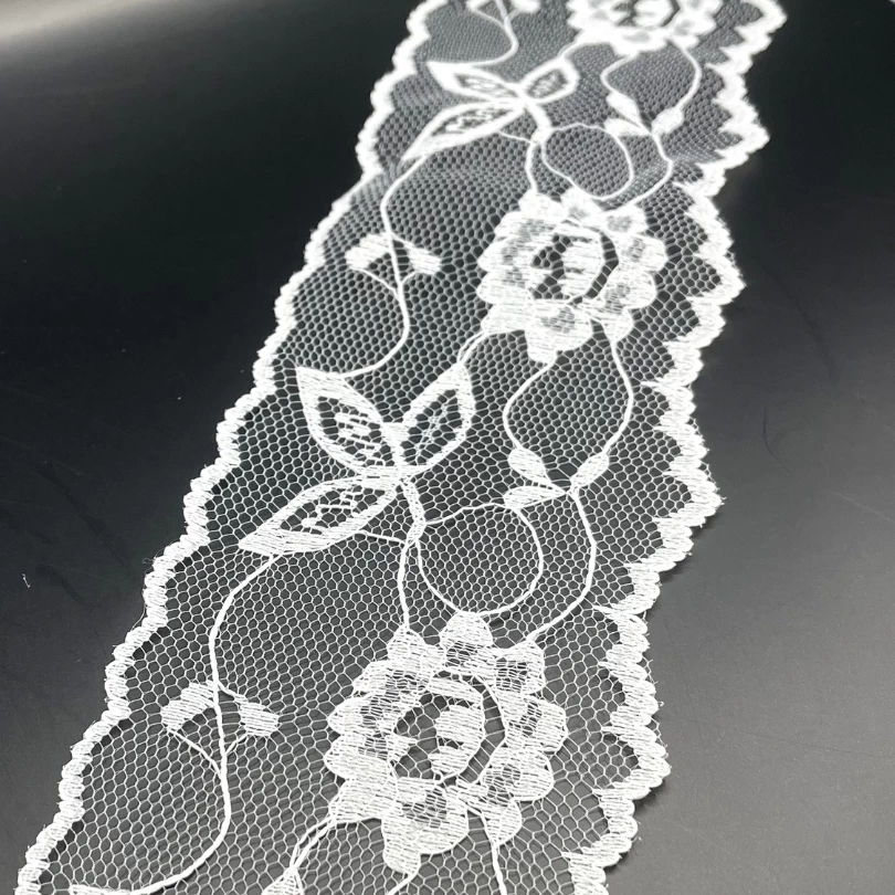 Polyester Flat Lace Trim - Grace - White 5 Polyester Flat Lace Trim - Grace - White - Image 3