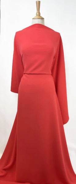 Triple Crepe - Strawberry -Croft Mill polyester triple crepe fabric strawberry dress