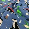 Premier - Dinosaurs - Blue -Croft Mill premier dinosaurs blue cotton elastane with dinosaur print fold