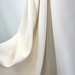 Monaco Crepe - New Ivory -Croft Mill prestige ivory polyester crepe dressmaking fabric drape