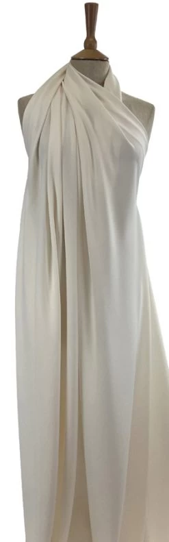 Monaco Crepe - New Ivory -Croft Mill prestige ivory polyester crepe dressmaking fabric mannequin