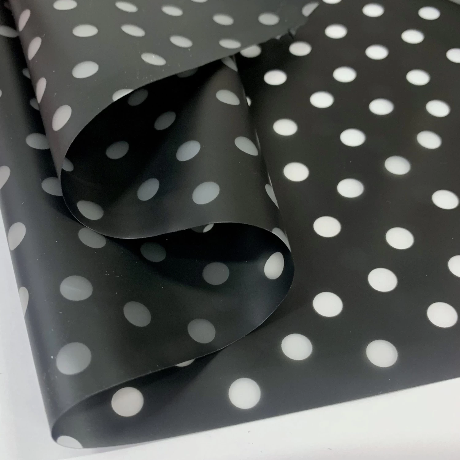 Printed PU Polyurethane - Polka - Black 4 Printed PU Polyurethane - Polka - Black - Image 2