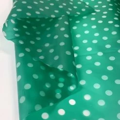 Printed PU Polyurethane – Polka – Green