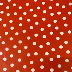 Printed PU Polyurethane - Polka - Red -Croft Mill printed pu polyurethane polka red fabric s