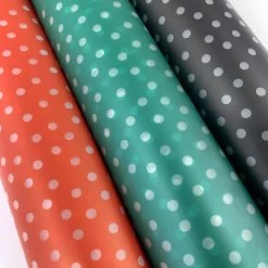 Printed PU Polyurethane – Polka – Green -Croft Mill printed pu polyurethane polka red green black