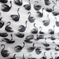 Printed PU Polyurethane - Swan -Croft Mill printed pu polyurethane swan coat bag material cu1