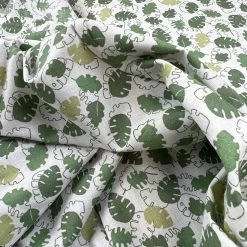 Rudiments - Bamako -Croft Mill printed cotton dress fabric rudiments green leaves bamako cu