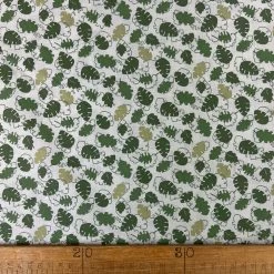 Rudiments - Bamako -Croft Mill printed cotton dress fabric rudiments green leaves bamako ruler