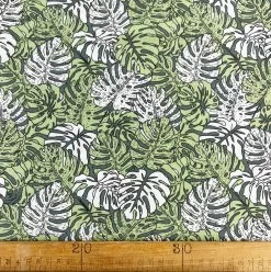 Rudiments - Philo Green -Croft Mill printed cotton dress fabric rudiments philo green ruler