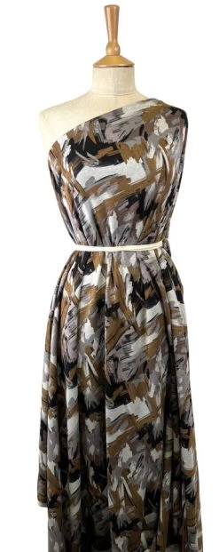 Printed Ponte - Woodland 9 Printed Ponte - Woodland -Croft Mill printed ponte woodland ponte roma viscose jersey dress fabric