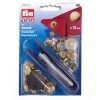 Prym - Anorak Press Fasteners - Gold (15mm) 2 Prym - Anorak Press Fasteners - Gold (15mm) -Croft Mill prym anorak press fasteners pack 0f 10 gold front