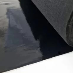 Rizzo -Croft Mill pu coated black pvc jersey fabric fleece reverse rizzo roll