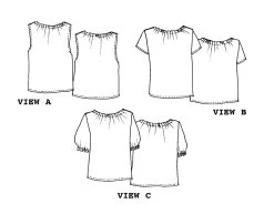 Tessuti - Rae Top Sewing Pattern (Sizes 6-18) -Croft Mill rae top sketch