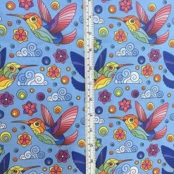 Rainbow Birds 7 Rainbow Birds -Croft Mill rainbow birds craft cotton bird blue craft fabric s