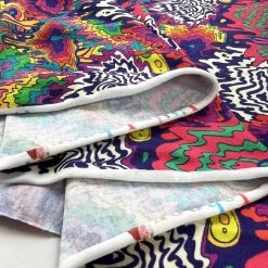 Jersey - Rainbow Drip -Croft Mill rainbow drip trippy multicoloured fabric fold