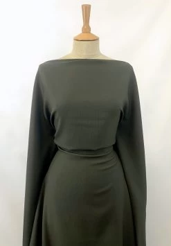 Reign Marvin -Croft Mill reign marvin woollen polyester mix khaki ribbed