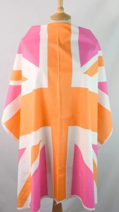 Riley Blake - Union Jack Flag - Pink, Orange & White -Croft Mill riley blake union jack flag pink orange white cotton dress fabric m