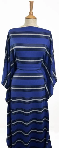 Royally -Croft Mill royally italian jersey fabric blue stripe dress