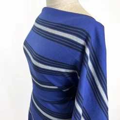 Royally -Croft Mill royally italian jersey fabric blue stripe side